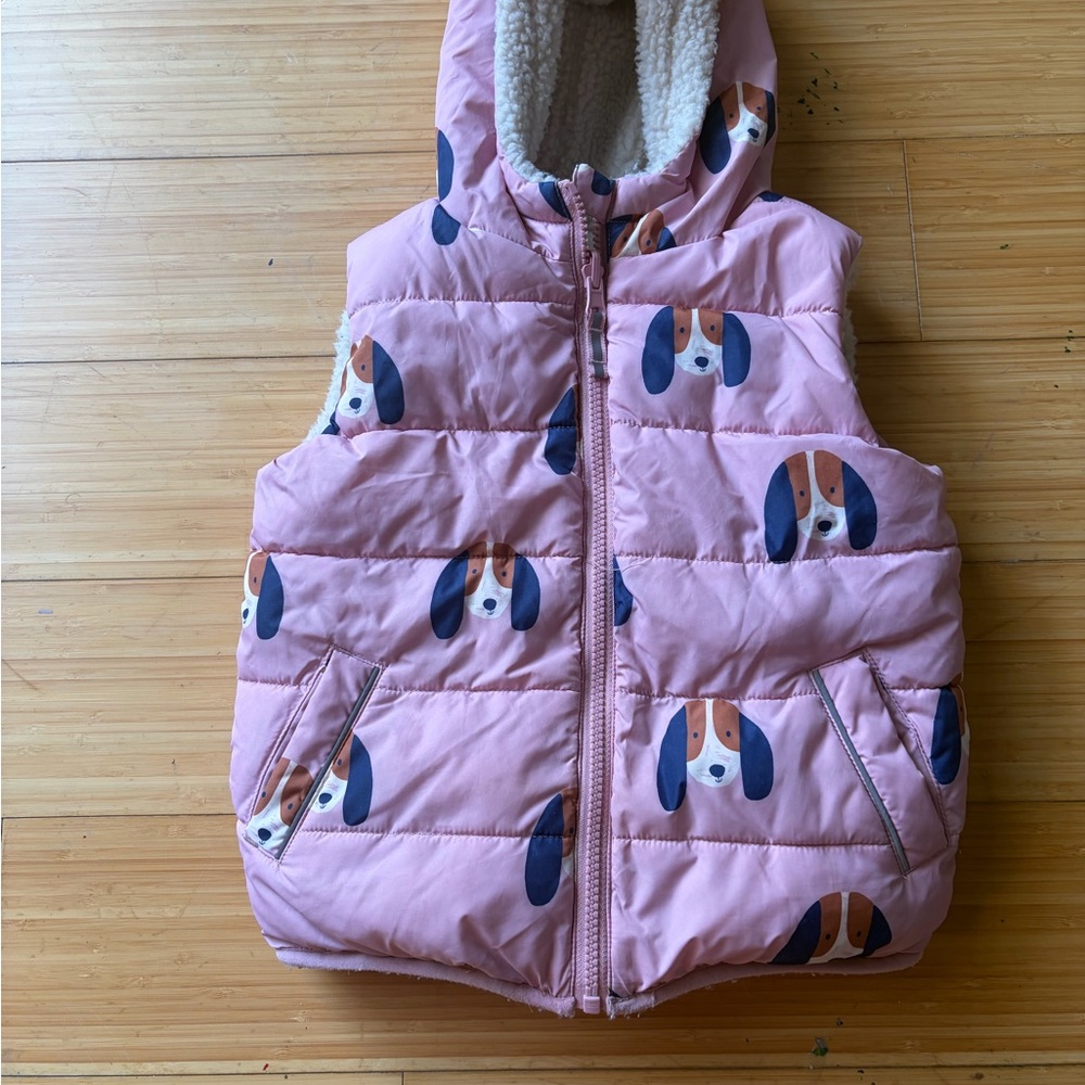 Mini Boden Pink Dog Print Kids Vest
